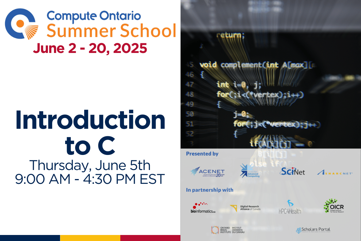 COSS2025: Introduction to C June 5, 2025 - 9:00 AM to 4:30 PM EST